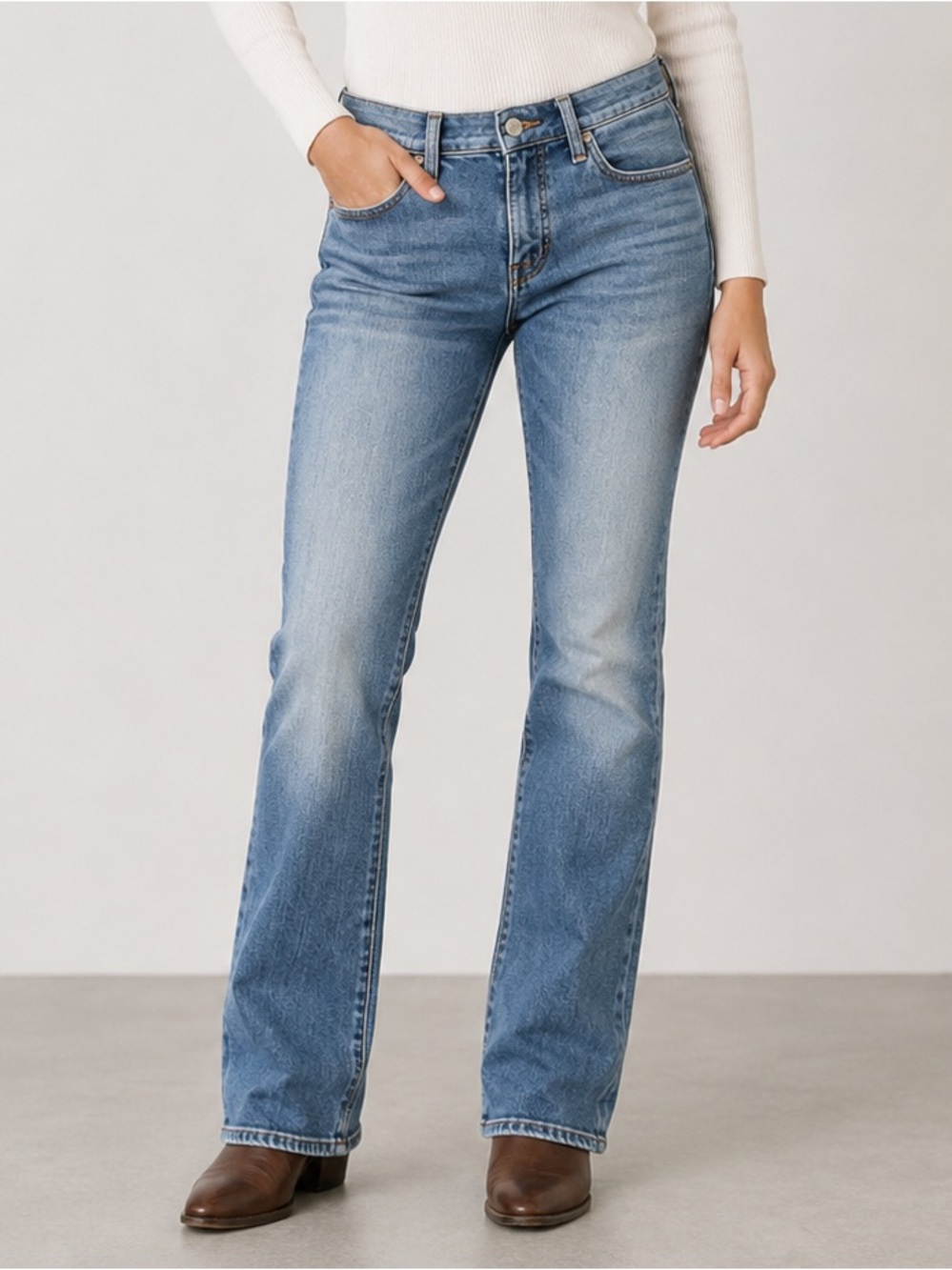 Lucky Brand Ava Mid Rise Bootcut Jeans Size 4/27 Medium Wash Stretch Denim